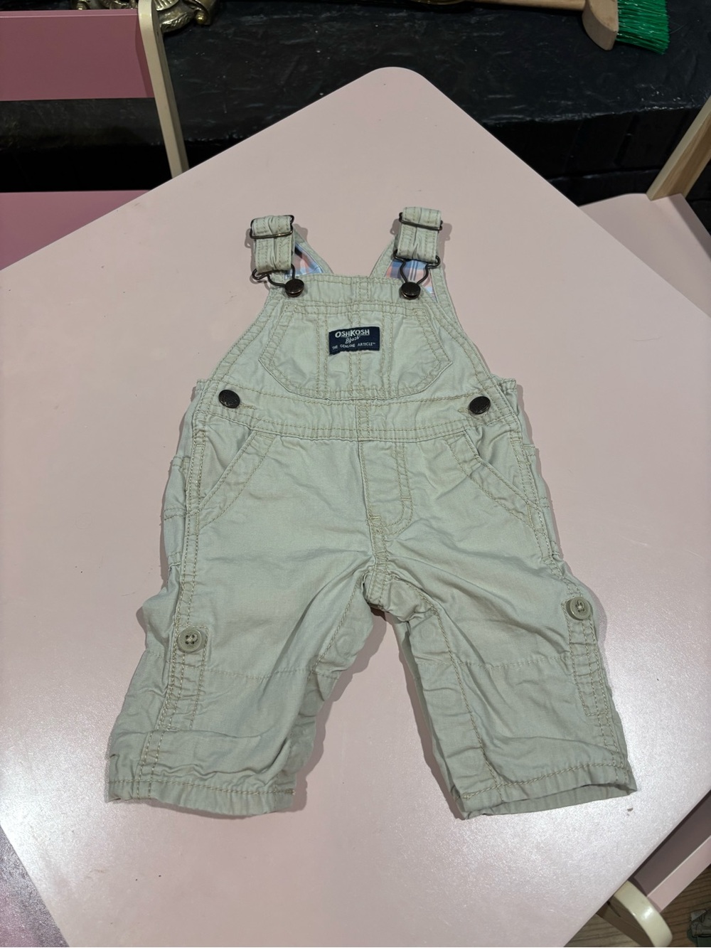 OshKosh B'gosh Cream/Tan Kids' Cotton Overalls